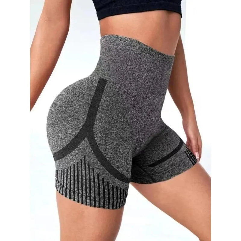 Mulheres yoga shorts de cintura alta