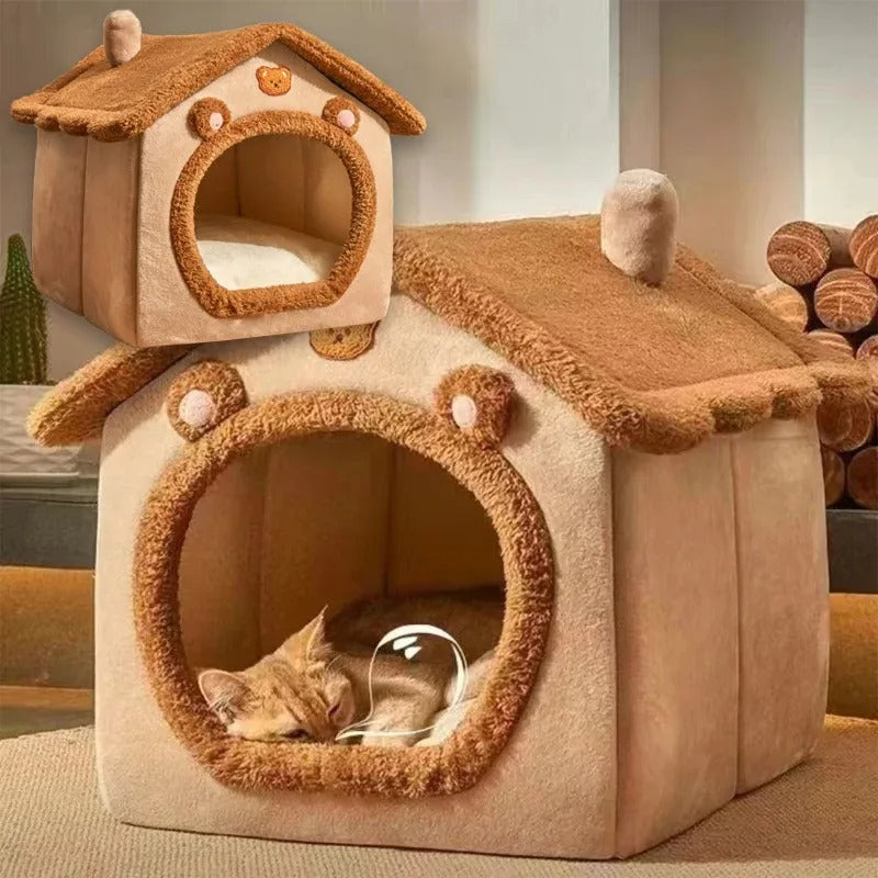 Cama macia para cães gatos,com almofada removível