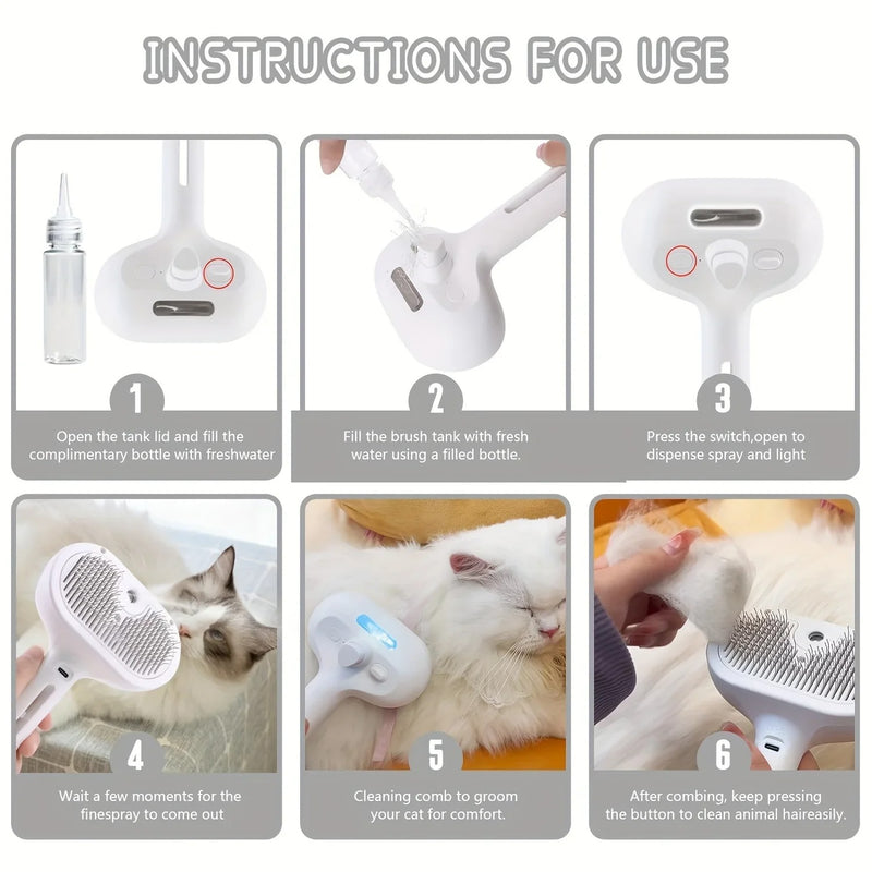 Escova elétrica 3 em 1 para cabelo de cachorro e gato