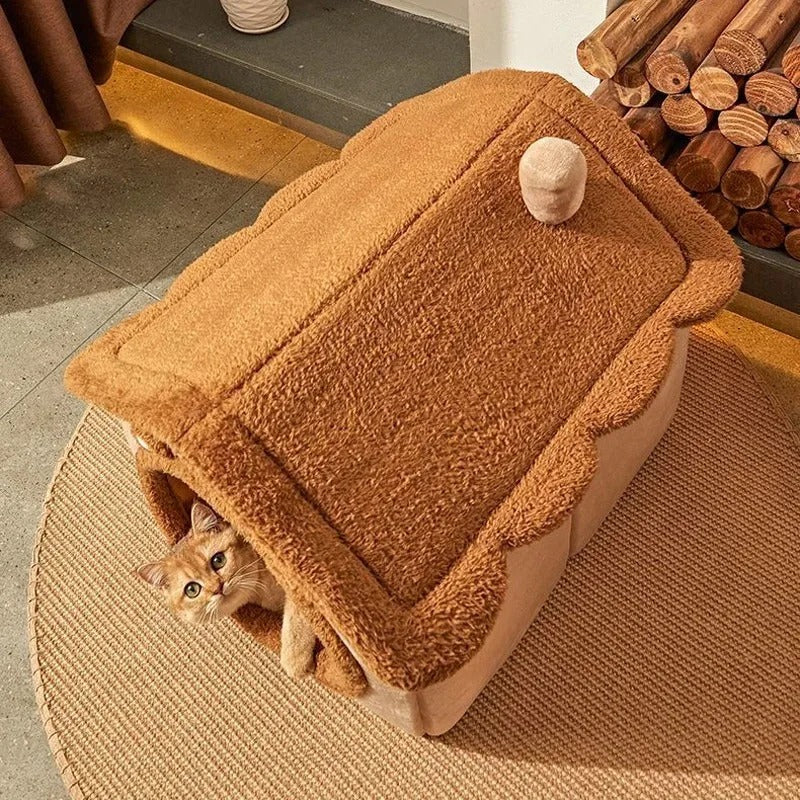 Cama macia para cães gatos,com almofada removível