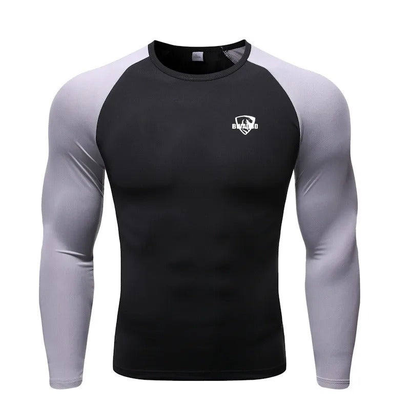 Camisas masculinas de manga comprida musculação