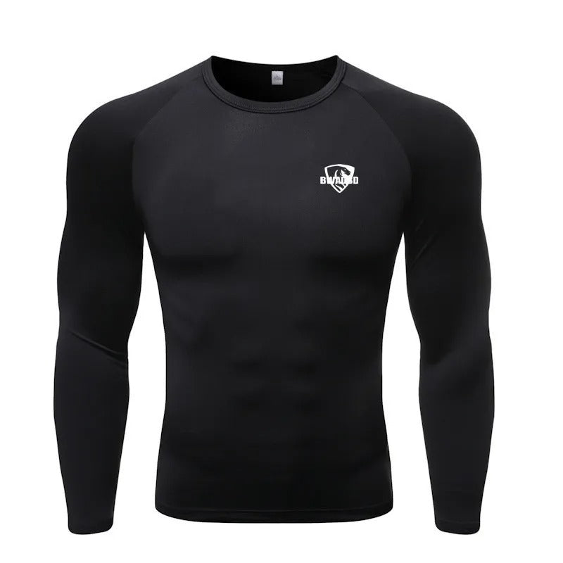 Camisas masculinas de manga comprida musculação